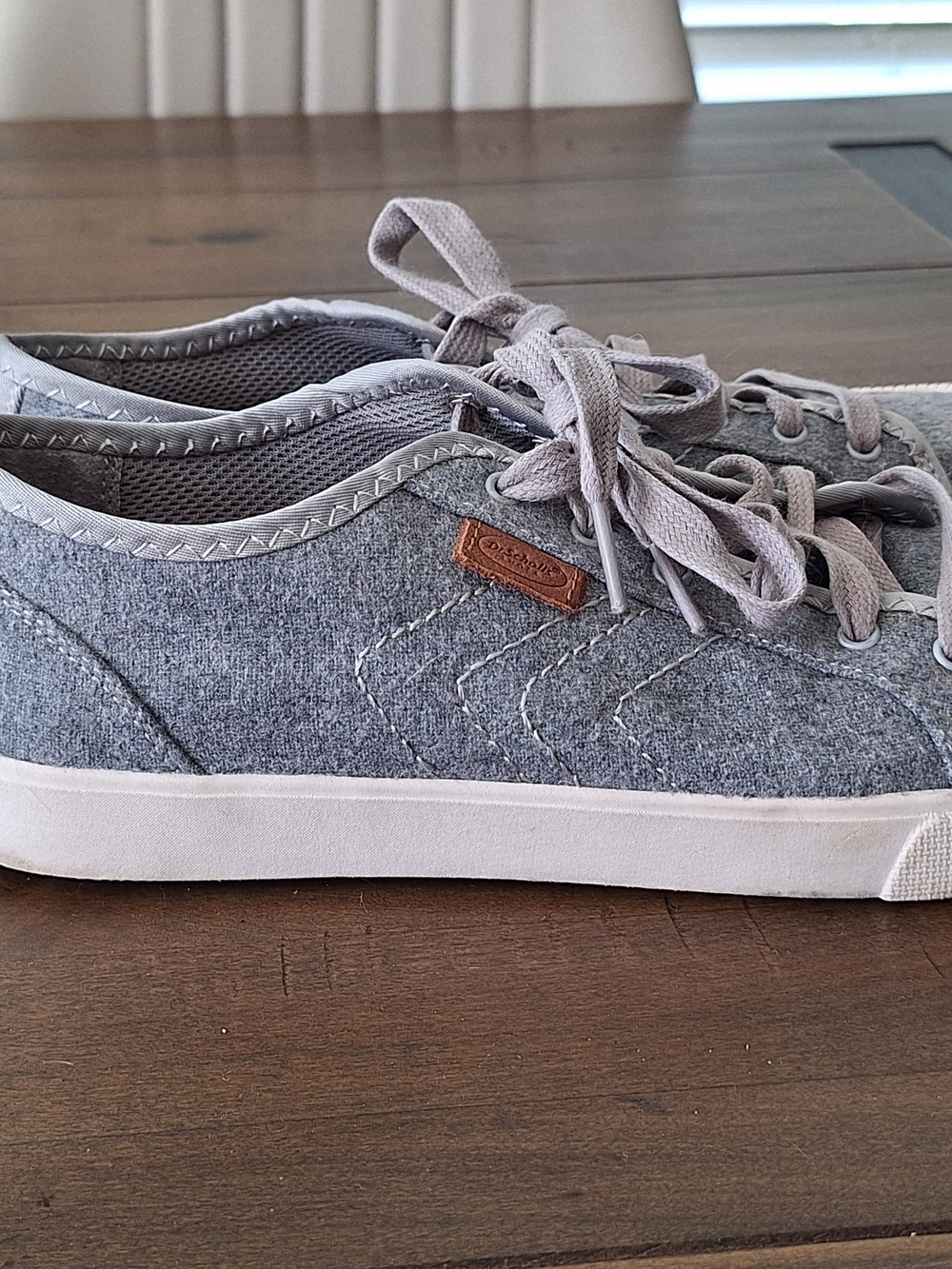 Womens Grey Casual Canvas Sneakers - Comfortable Everyday Shoes - Picture 2 of 4